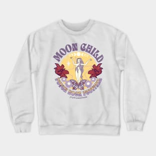 Moon Child-psych rock music festival vintage design Crewneck Sweatshirt